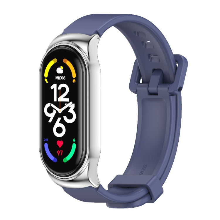 CS Watch Band – NFC, Silicone (Xiaomi Mi Band 7) For Xiaomi Mi Band 7 7 NFC Blue Silver