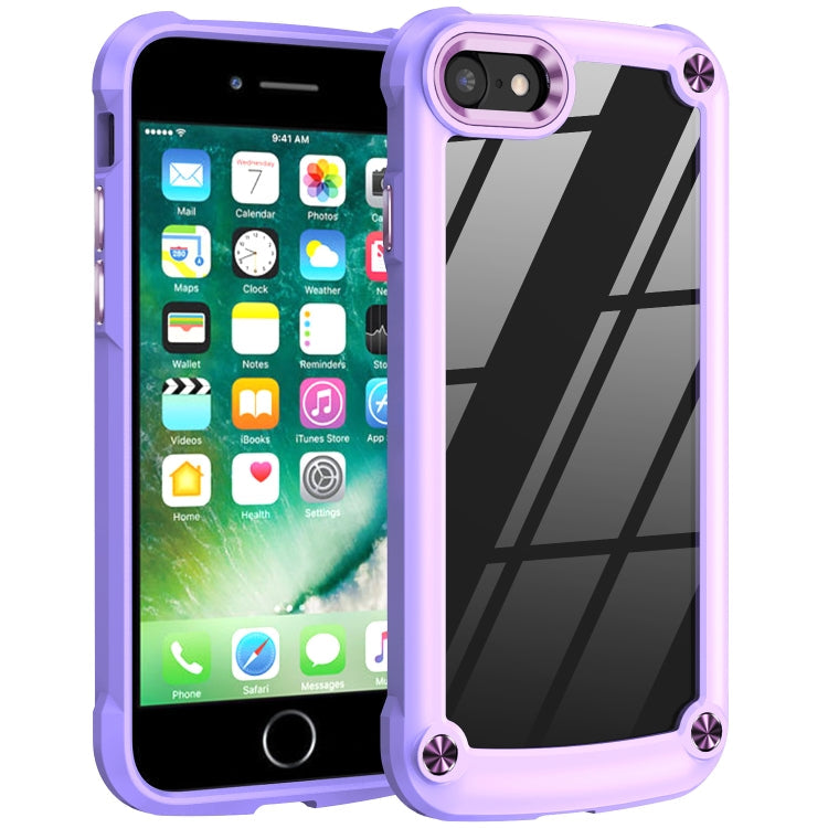 TPU Phone Case – + PC Lens Protection Phone Case, For iPhone SE 2022 / SE 2020 / 8 / 7 For iPhone SE 2022 SE 2020 8 7 Purple
