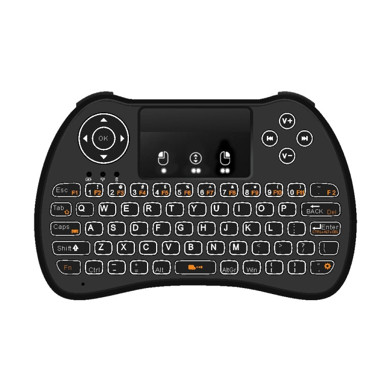 H9 2.4GHz Mini Wireless Air Mouse QWERTY Keyboard with White Backlight & Touchpad for PC, TV, with White Backlight – Durable Build, Easy to Use