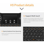 H9 2.4GHz Mini Wireless Air Mouse QWERTY Keyboard with White Backlight & Touchpad for PC, TV, with White Backlight – Durable Build, Easy to Use