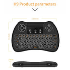 H9 2.4GHz Mini Wireless Air Mouse QWERTY Keyboard with White Backlight & Touchpad for PC, TV, with White Backlight – Durable Build, Easy to Use