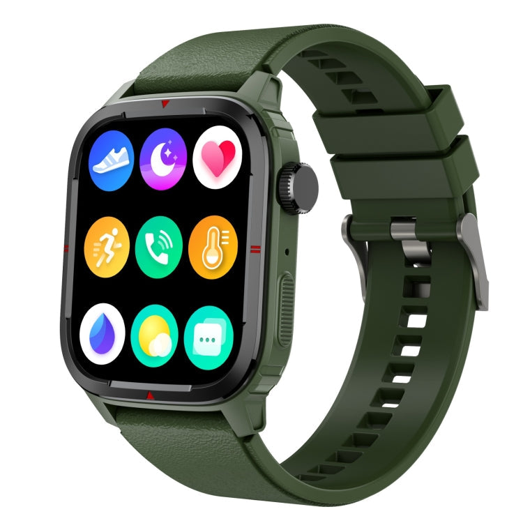 Q25 Smart Watch – 1.7" Screen, Blood Pressure Monitoring, Bluetooth Call Green