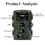 PR1000 2 Inch LCD Screen Infrared Night Vision Motion Wildlife Hunting Trail Camera, PR1000