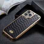 Python Texture Electroplating PU Phone Case, For iPhone 13, For iPhone... For iPhone 13 Black