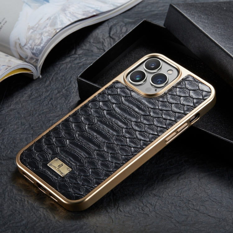 Python Texture Electroplating PU Phone Case, For iPhone 13, For iPhone... For iPhone 13 Black