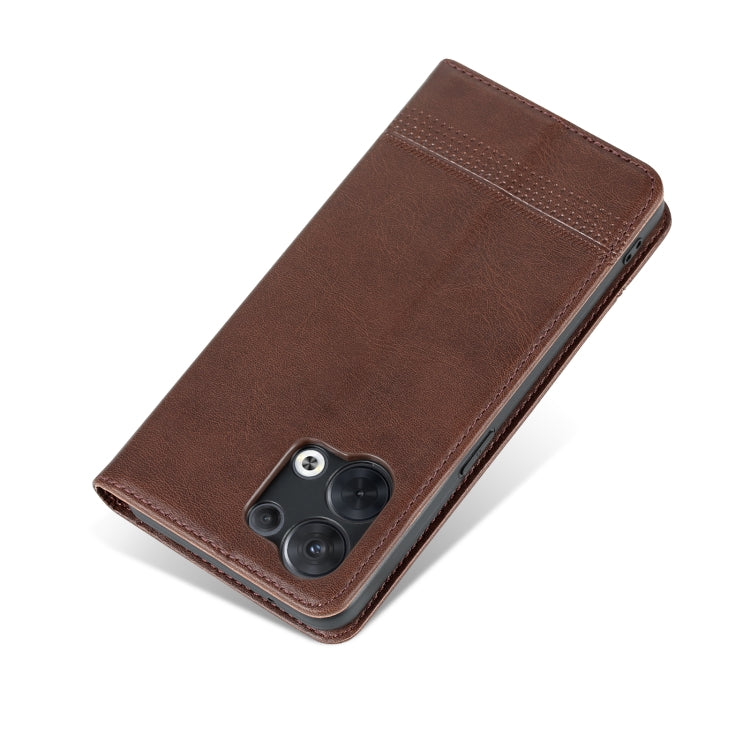 AZNS Magnetic Calf Texture Flip Leather Phone Case – Magnetic, Card Slot, Flip, For OPPO Reno8, For OPPO Reno8 Pro, For Honor 70, For Honor 70 Pro