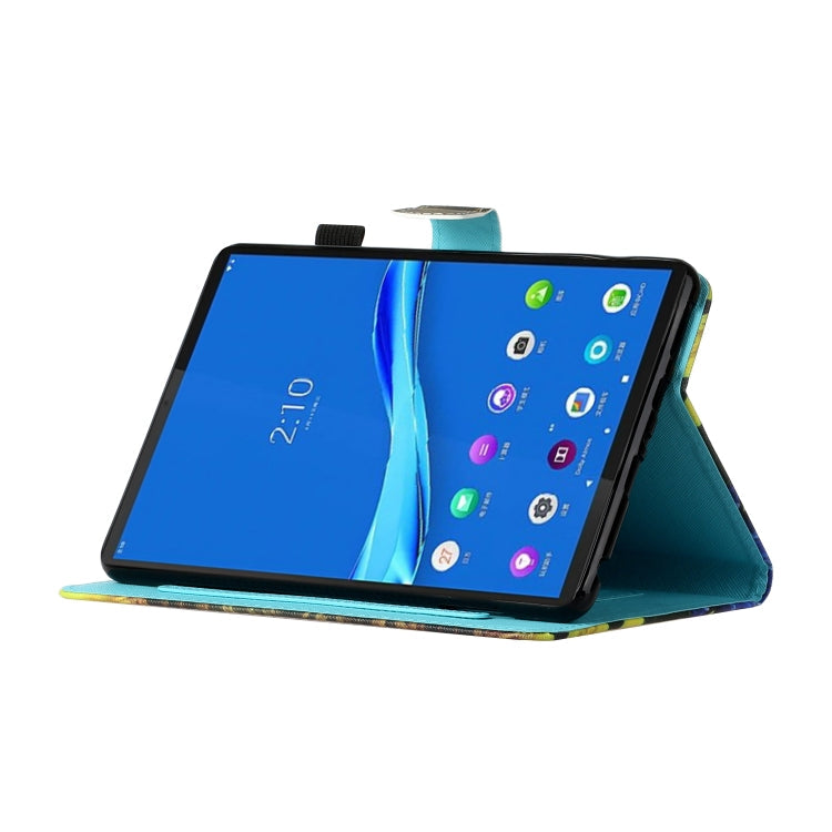 Coloured Drawing Stitching Smart Leather Tablet Case – Card Slot, Leather, Non-slip, For Lenovo Tab M10 Plus 10.6 3rd Gen 2022, For Lenovo Tab M10 3rd Gen