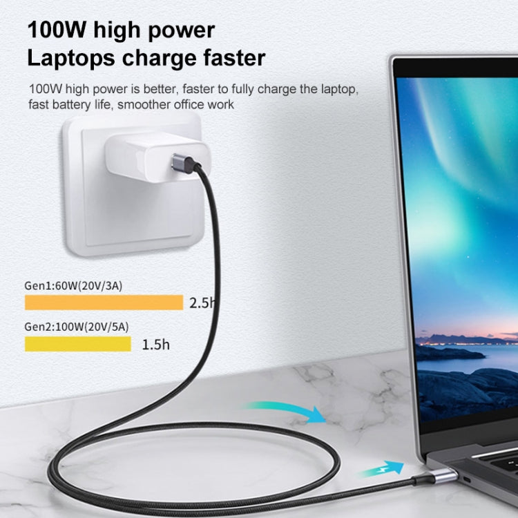 10Gbps USB-C / Type-C Female to Male Elbow Charging Data Transmission Extension Cable, 1.5m, 2m, 3m – Wear-resistant, Aluminum Alloy, Data Transmission
