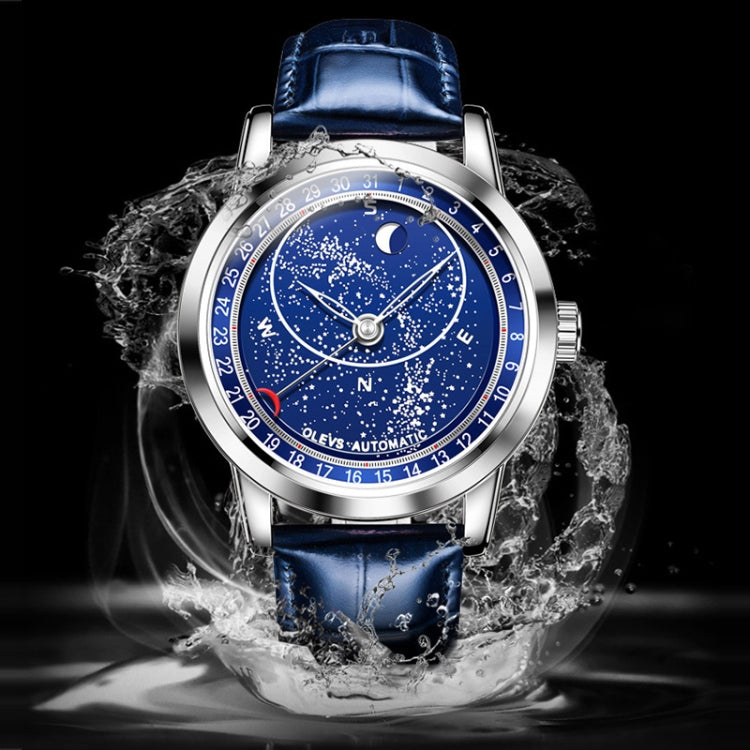 OLEVS 9923 Luminous Starry Dial Automatic Mechanical Men Watch
