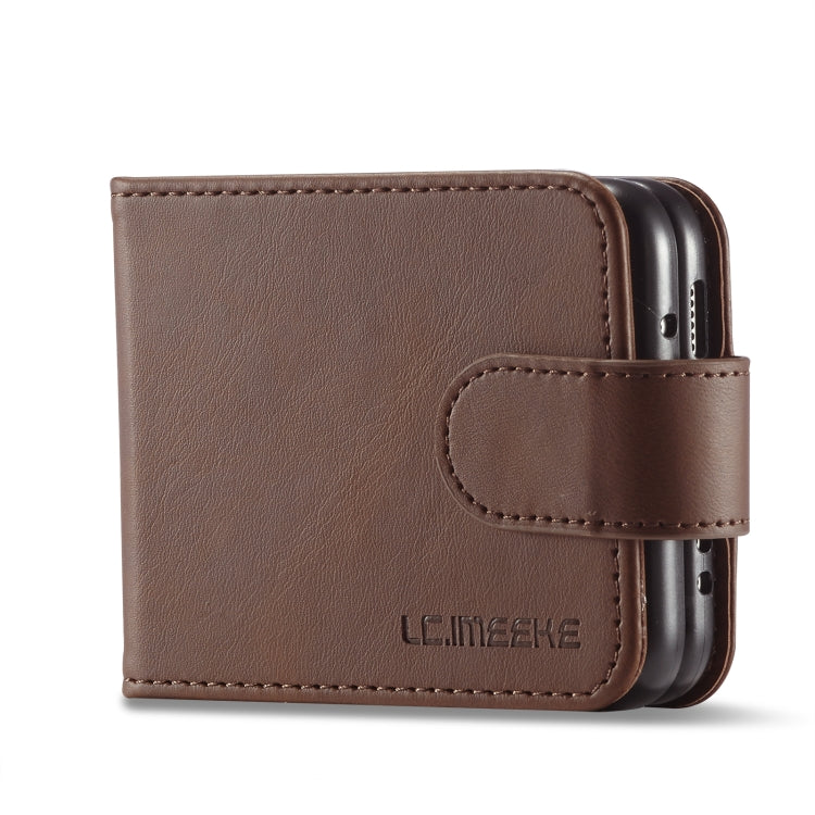 LC.IMEEKE Calf Texture Leather Phone Case, For Samsung Galaxy Z Flip4 5G, For Samsung Galaxy Z Fold4 5G For Samsung Galaxy Z Flip4 5G Brown