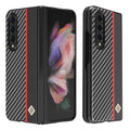 LC.IMEEKE Carbon Fiber Horizontal Flip Leather Phone Case, For Samsung Galaxy Z Fold4 5G For Samsung Galaxy Z Fold4 5G Horizontal Black