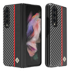 LC.IMEEKE Carbon Fiber Horizontal Flip Leather Phone Case, For Samsung Galaxy Z Fold4 5G For Samsung Galaxy Z Fold4 5G Horizontal Black