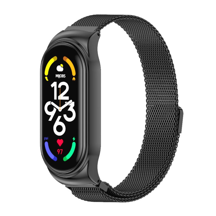MIJOBS CS Milan Magnetic Stainless Steel Watch Band, For Xiaomi Mi Band 7 / 7 NFC For Xiaomi Mi Band 7 7 NFC Black
