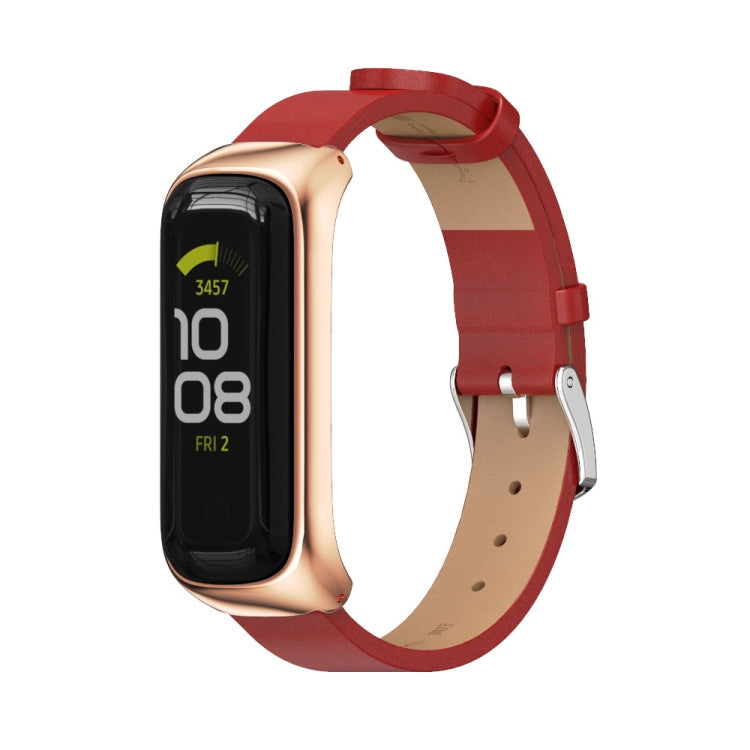 Watch Band – Leather (Samsung Galaxy Fit 2) For Samsung Galaxy Fit 2 Red Rose Gold