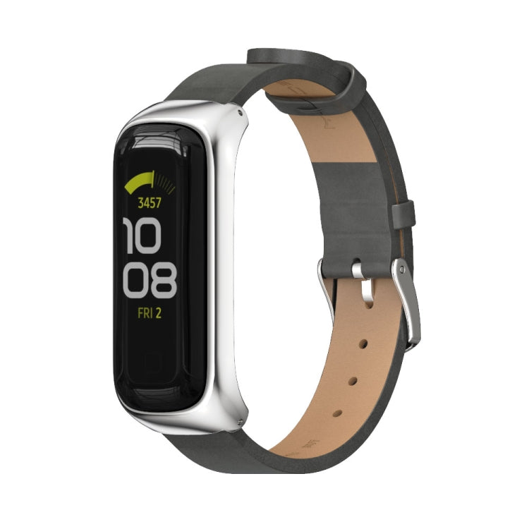 Watch Band – Leather (Samsung Galaxy Fit 2) For Samsung Galaxy Fit 2 Grey Silver