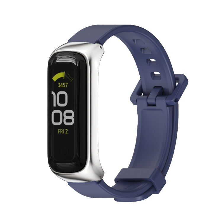 Watch Band – Silicone (Samsung Galaxy Fit 2) For Samsung Galaxy Fit 2 Midnight Blue Silver