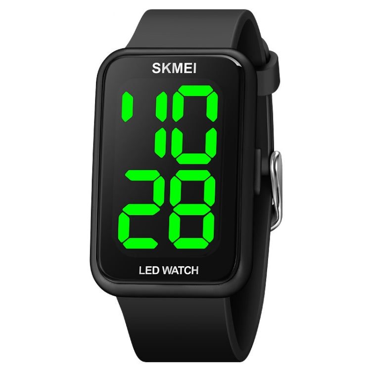 SKMEI 1873 PU Strap Waterproof LED Electronic Watch Black