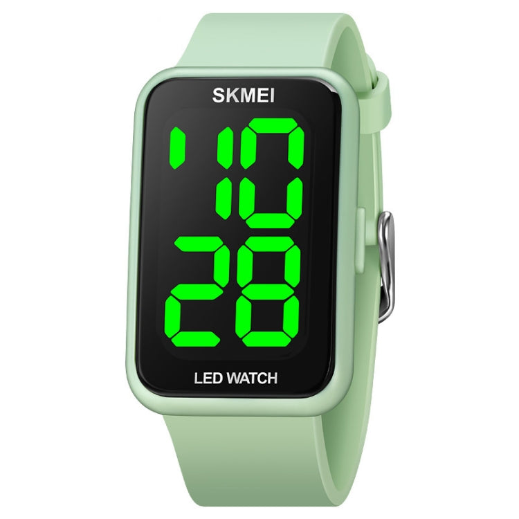 SKMEI 1873 PU Strap Waterproof LED Electronic Watch Light Green