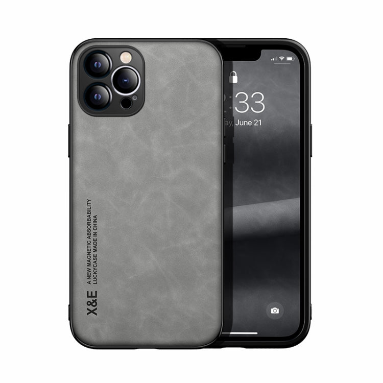 Phone Case – Leather, Magnetic (iPhone 12 Pro) For iPhone 12 Pro Light Grey