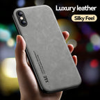 Skin Feel Magnetic Leather Back Phone Case, For iPhone XR, For iPhone XS Max, For iPhone SE 2022 / SE 2020 / 7 / 8, For iPhone 7 Plus / 8 Plus