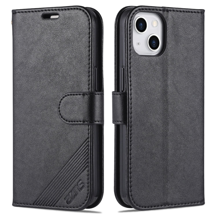 AZNS Sheepskin Texture Horizontal Flip Leather Case, For iPhone 14, For iPhone 14 Plus, For iPhone 14 Pro, For iPhone 14 Pro Max For iPhone 14 Black