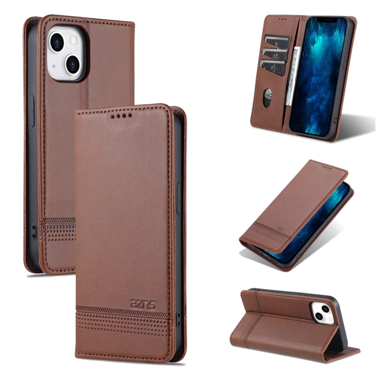 Phone Case – Leather, Magnetic (iPhone 14) For iPhone 14 Dark Brown