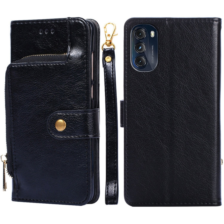 Zipper Bag PU + TPU Horizontal Flip Leather Case – Card Slot, Flip, Leather, For Motorola Moto G 5G 2022, For Motorola G Pure, For OnePlus Nord 2T, For Motorola Moto E20, For OnePlus Nord CE 2 Lite 5G, For Motorola Moto E40 For Motorola Moto G 5G 2022 Black
