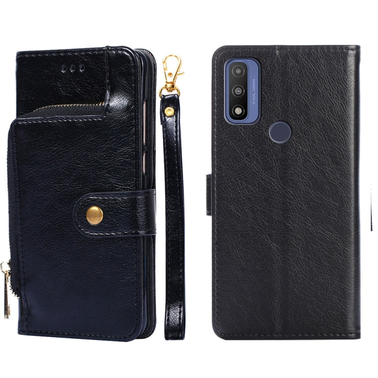 Zipper Bag PU + TPU Horizontal Flip Leather Case – Card Slot, Flip, Leather, For Motorola Moto G 5G 2022, For Motorola G Pure, For OnePlus Nord 2T, For Motorola Moto E20, For OnePlus Nord CE 2 Lite 5G, For Motorola Moto E40 For Motorola G Pure Black