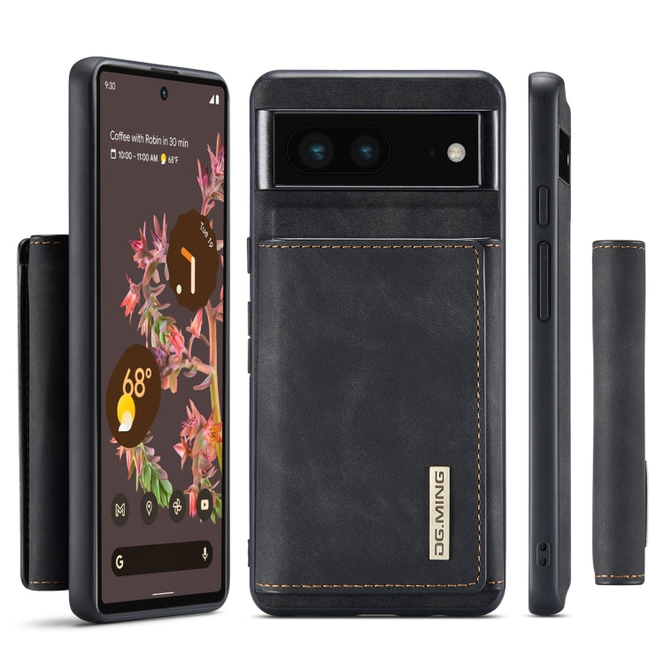 DG.MING M1 Series 3-Fold Multi Card Wallet + Magnetic Phone Case – Magnetic, Card Slot, Leather, For Google Pixel 7 5G, For Google Pixel 6A