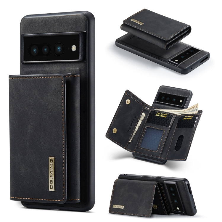 DG.MING M1 Series 3-Fold Multi Card Wallet + Magnetic Phone Case – Magnetic, Card Slot, Leather, For OnePlus Ace/10R, For OnePlus 10 Pro, For OnePlus Nord N20 5G, For Google Pixel 7 Pro 5G For Google Pixel 7 Pro 5G Black