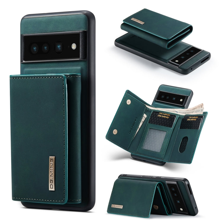DG.MING M1 Series 3-Fold Multi Card Wallet + Magnetic Phone Case – Magnetic, Card Slot, Leather, For OnePlus Ace/10R, For OnePlus 10 Pro, For OnePlus Nord N20 5G, For Google Pixel 7 Pro 5G For Google Pixel 7 Pro 5G Green