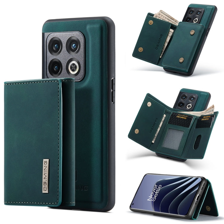 DG.MING M1 Series 3-Fold Multi Card Wallet + Magnetic Phone Case – Magnetic, Card Slot, Leather, For OnePlus Ace/10R, For OnePlus 10 Pro, For OnePlus Nord N20 5G, For Google Pixel 7 Pro 5G For OnePlus 10 Pro Green