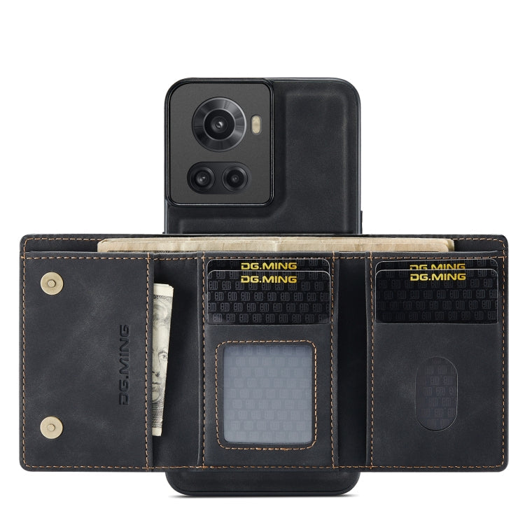 DG.MING M1 Series 3-Fold Multi Card Wallet + Magnetic Phone Case – Magnetic, Card Slot, Leather, For OnePlus Ace/10R, For OnePlus 10 Pro, For OnePlus Nord N20 5G, For Google Pixel 7 Pro 5G