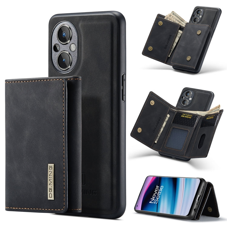 DG.MING M1 Series 3-Fold Multi Card Wallet + Magnetic Phone Case – Magnetic, Card Slot, Leather, For OnePlus Ace/10R, For OnePlus 10 Pro, For OnePlus Nord N20 5G, For Google Pixel 7 Pro 5G For OnePlus Nord N20 5G Black