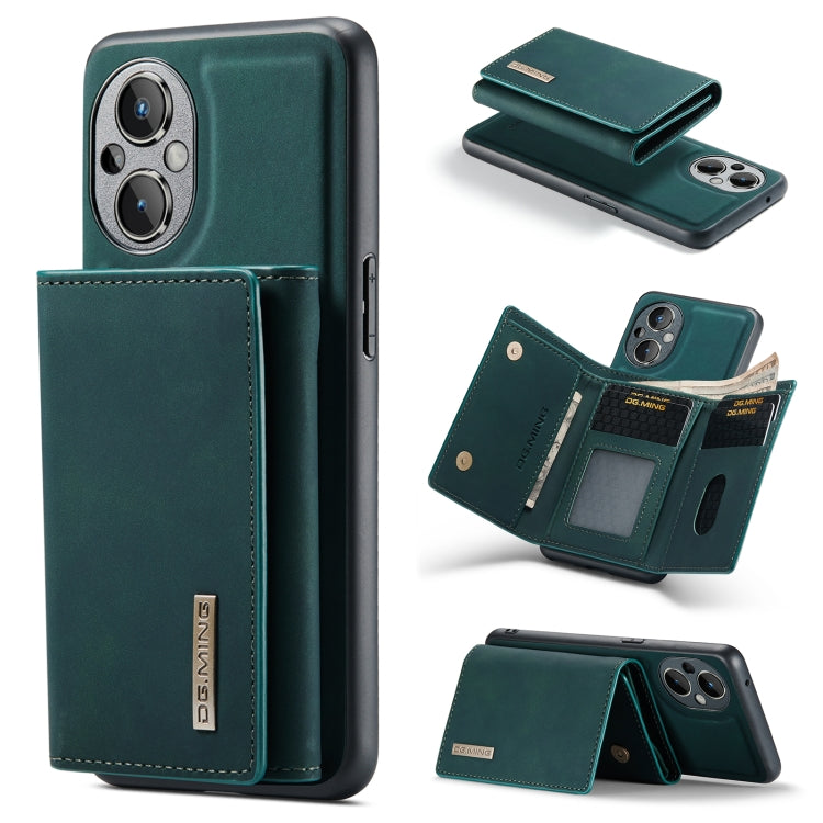 DG.MING M1 Series 3-Fold Multi Card Wallet + Magnetic Phone Case – Magnetic, Card Slot, Leather, For OnePlus Ace/10R, For OnePlus 10 Pro, For OnePlus Nord N20 5G, For Google Pixel 7 Pro 5G For OnePlus Nord N20 5G Green