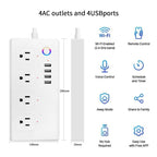 SM-SO301-U 2500W 4 Holes + 4 USB Smart Power Strip, US Plug, ZigBee 10A, WiFi 10A