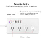 SM-SO301-U 2500W 4 Holes + 4 USB Smart Power Strip, US Plug, ZigBee 10A, WiFi 10A