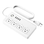 SM-SO301-U 2500W 4 Holes + 4 USB Smart Power Strip, US Plug, ZigBee 10A, WiFi 10A ZigBee 10A White
