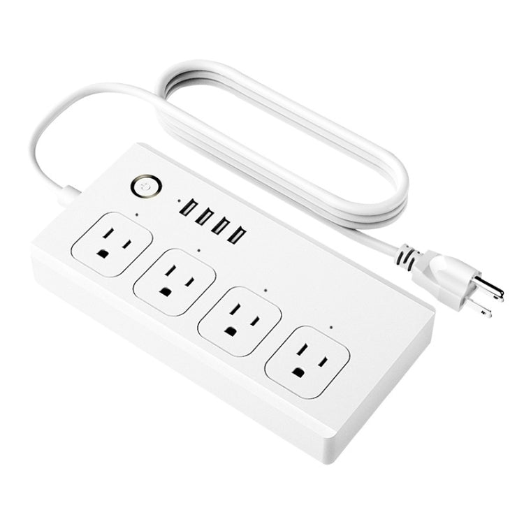 SM-SO301-U 2500W 4 Holes + 4 USB Smart Power Strip, US Plug, ZigBee 10A, WiFi 10A ZigBee 10A White
