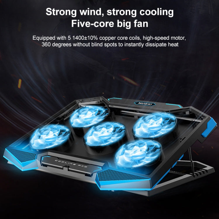 5 Fan 2 USB Lifting Folding Laptop Cooling Stand – Durable Build, Easy to Use