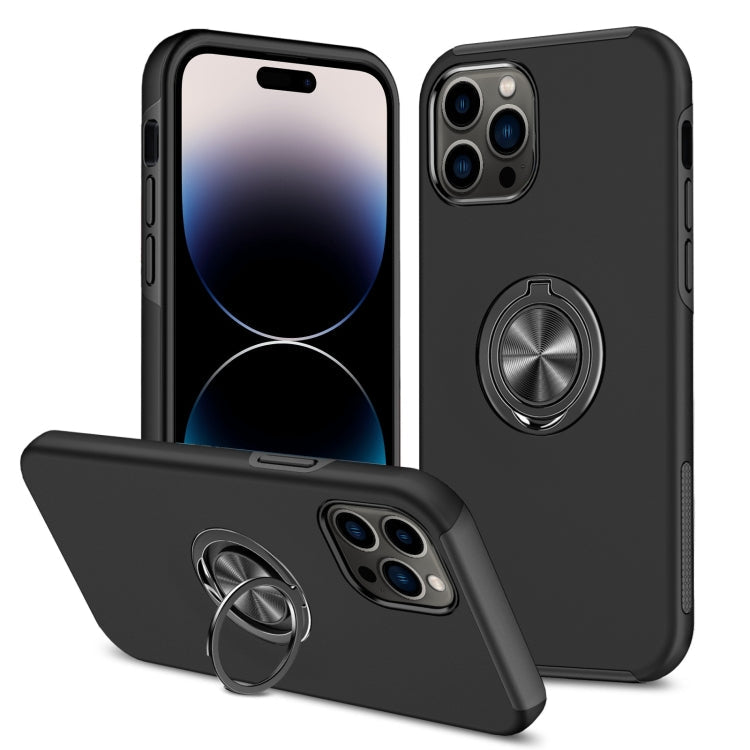Magnetic Ring Kickstand Shockproof Phone Case, For iPhone 14 Pro Max For iPhone 14 Pro Max Black