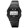 1952 Resin Mirror ABS Case Waterproof Electronic Watch Black Steel Belt