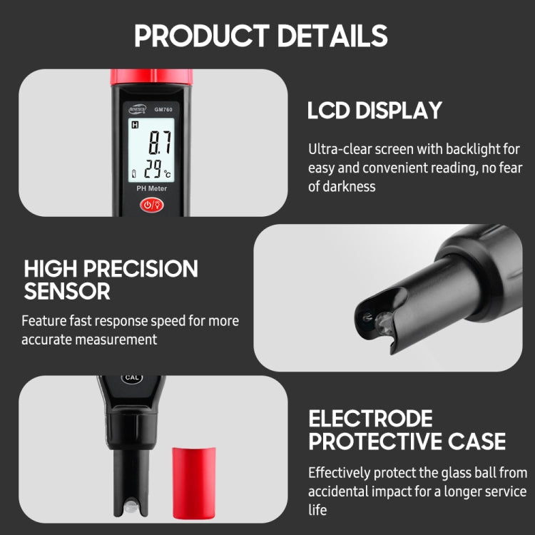 BENETECH GM760 Digital PH Meter Tester, GM760 – Durable Build, Easy to Use