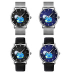 SKMEI 9283 Stainless Steel Buckle Glass Mirror Waterproof Quartz Watch, Steel Belt, Leather Belt