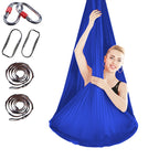 Indoor Anti-gravity Yoga Knot-free Aerial Yoga Hammock with Buckle / Extension Strap, Size: 400x280cm Royal Blue