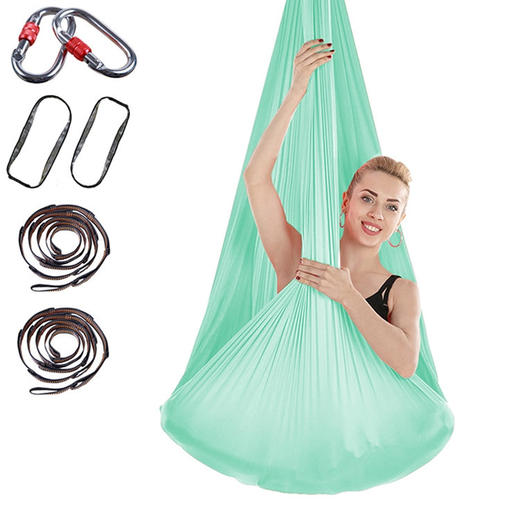 Indoor Anti-gravity Yoga Knot-free Aerial Yoga Hammock with Buckle / Extension Strap, Size: 400x280cm – Durable Build, Easy to Use Lake Green