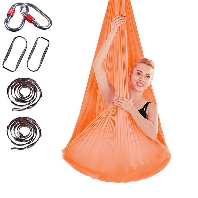 Indoor Anti-gravity Yoga Knot-free Aerial Yoga Hammock with Buckle / Extension Strap, Size: 400x280cm – Durable Build, Easy to Use Orange