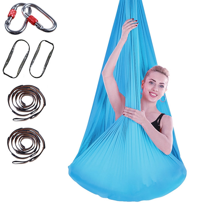 Indoor Anti-gravity Yoga Knot-free Aerial Yoga Hammock with Buckle / Extension Strap, Size: 400x280cm – Durable Build, Easy to Use Sky Blue