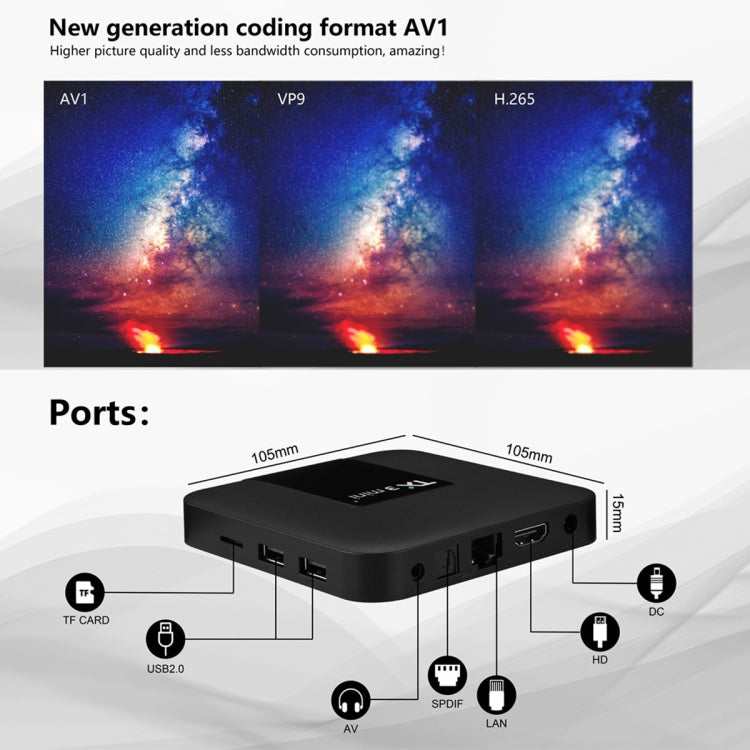 TX3 mini+ Android 11.0 Smart TV Box, Amlogic S905W2 Quad Core, TX3 mini+, 2GB+16GB, 2.4GHz WiFi, TX3 mini+, 2GB+16GB, 2.4GHz / 5GHz WiFi, TX3 mini+, 4GB+32GB, 2.4GHz / 5GHz WiFi, TX3 mini+, 4GB+64GB, 2.4GHz / 5GHz WiFi