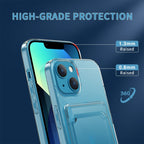 Crystal Card Slot PC + TPU Phone Case, For iPhone 14, For iPhone 14...